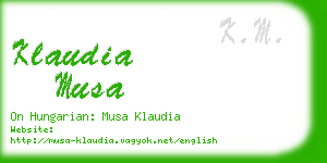 klaudia musa business card